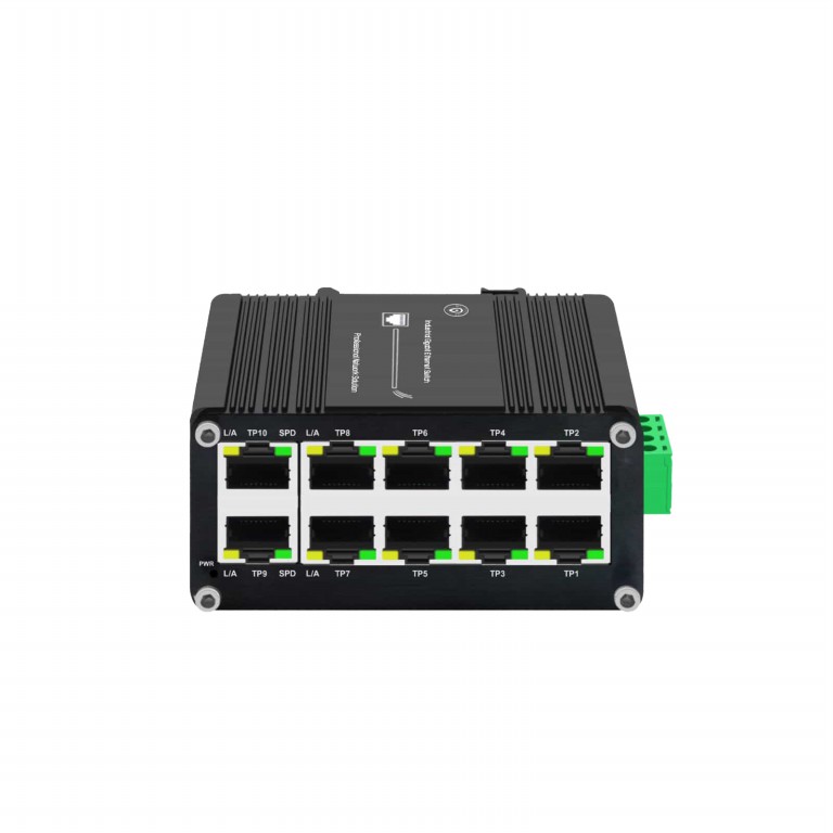 Rugged Industrial 8xRJ45+2xUplink Gigabit Ethernet Switch