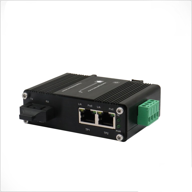 Industrial Gigabit 60W PoE Media Converter 2G RJ45+1G SC
