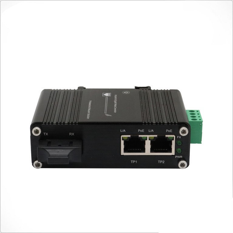 Industrial Gigabit 30W PoE Media Converter 2G RJ45+1G SC