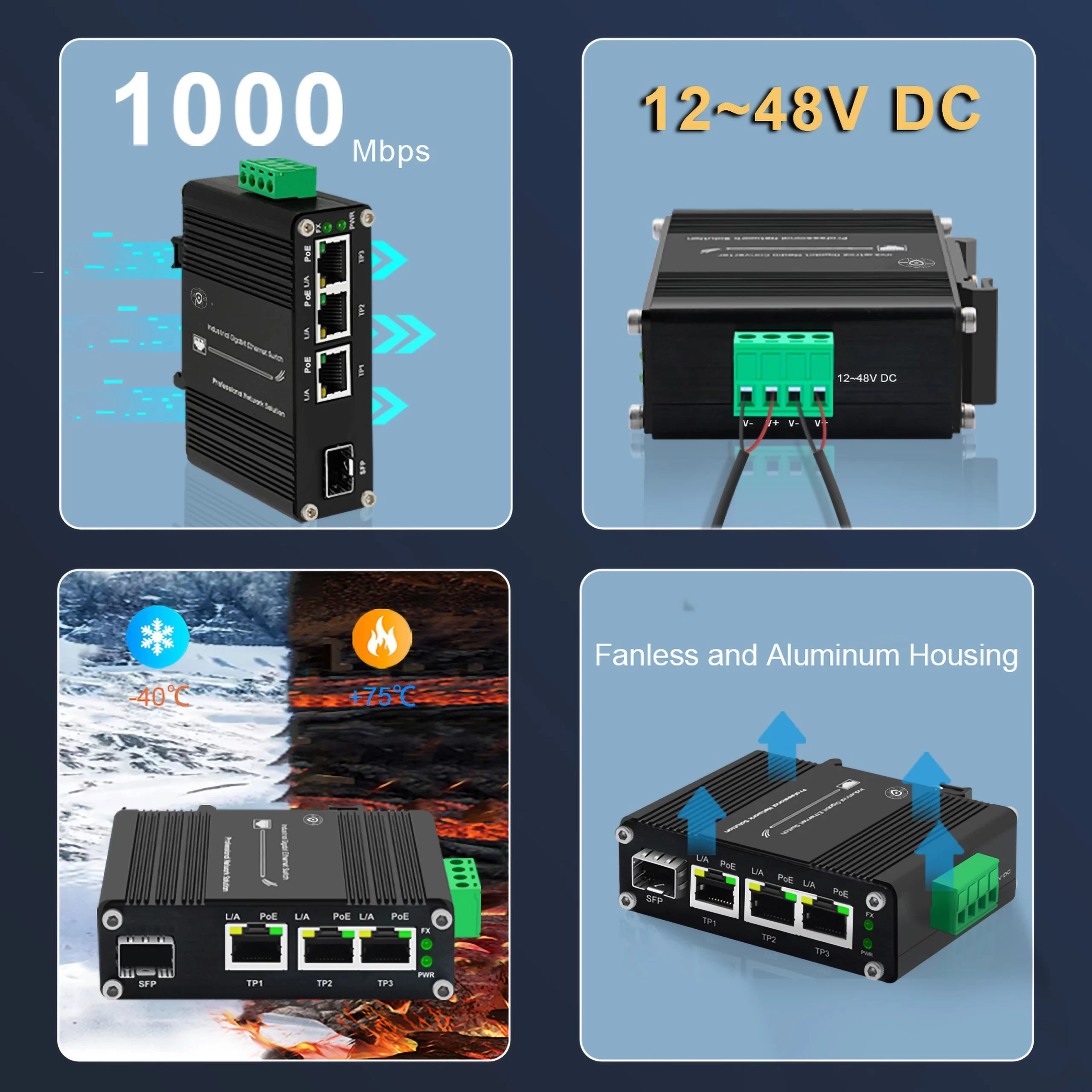 11 - Industrial Ethernet Switch Din Rail PoE Solutions