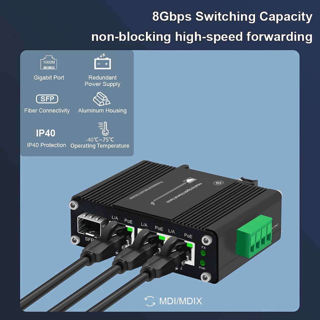 12 - Industrial Ethernet Switch Din Rail PoE Solutions