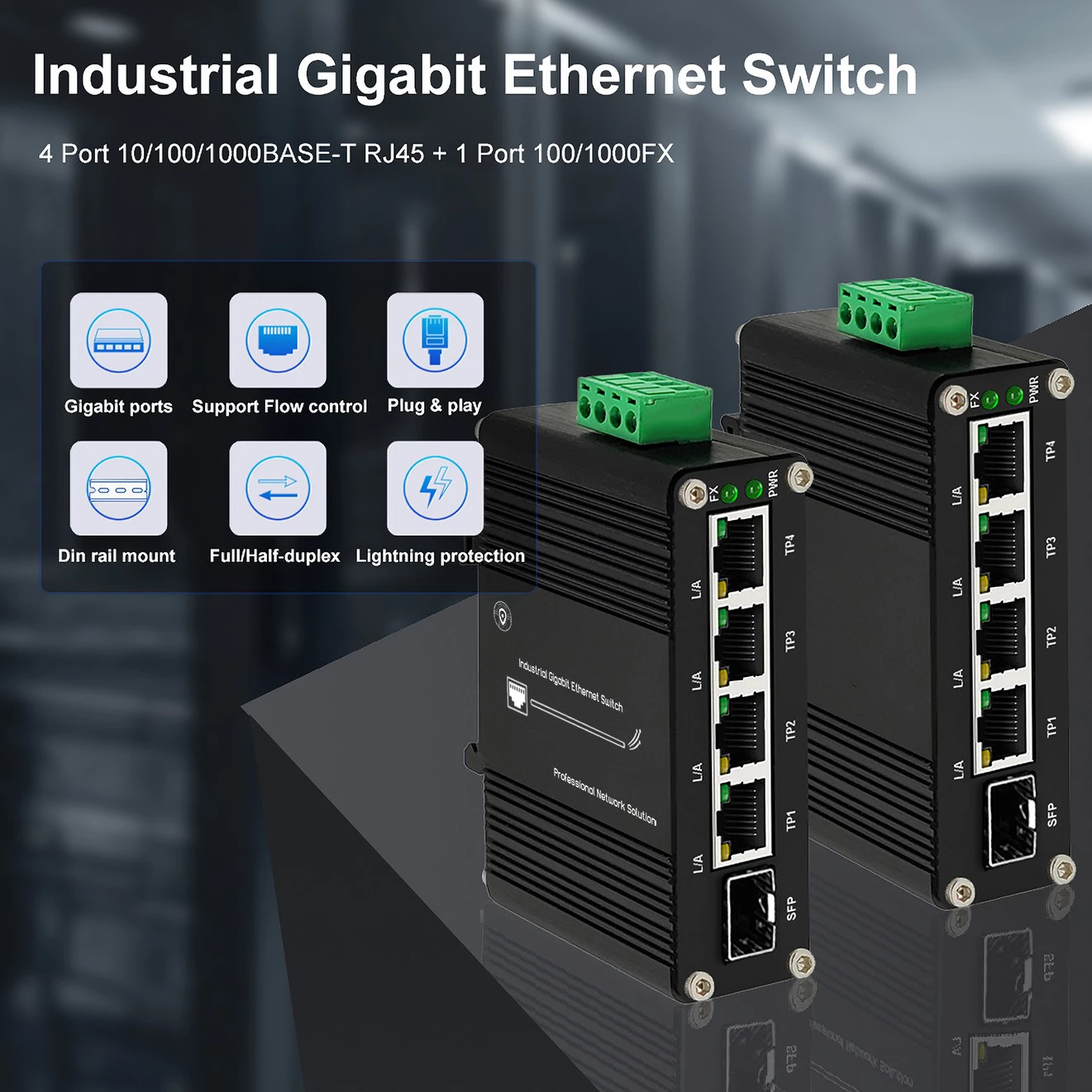 12 - Industrial Ethernet Switch Din Rail PoE Solutions